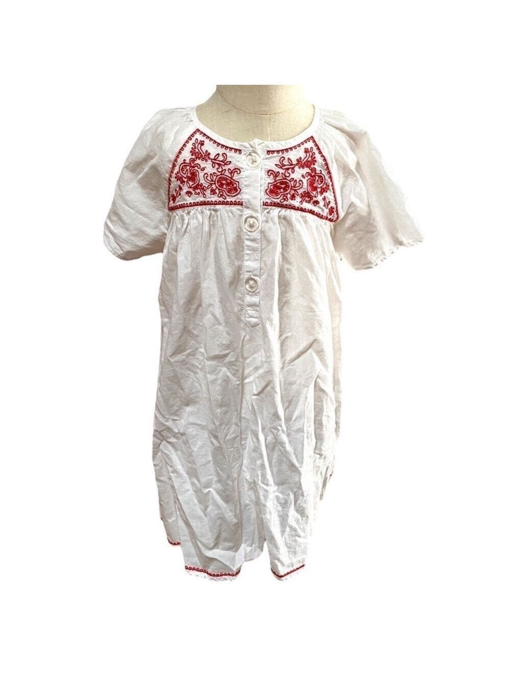 Happy by Pink Chicken Girl’s Size 5 White Embroidered Dress - Picture 2 of 4